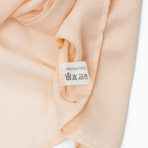 Vintage Ruffle Button Down Dress Shirt | Elise Whitely Women's Peach Size 12 - Picture 6 of 9